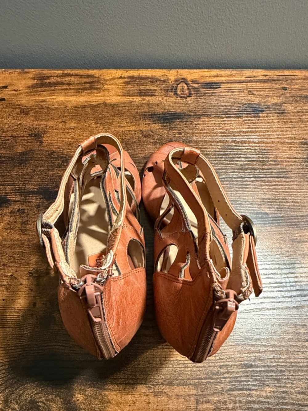 Women's Miz Mooz Cutout Leather Heeled Sandals - Tan - Picture 4 of 4